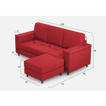 Divano Marrak 3 posti + pouf di Ityhome