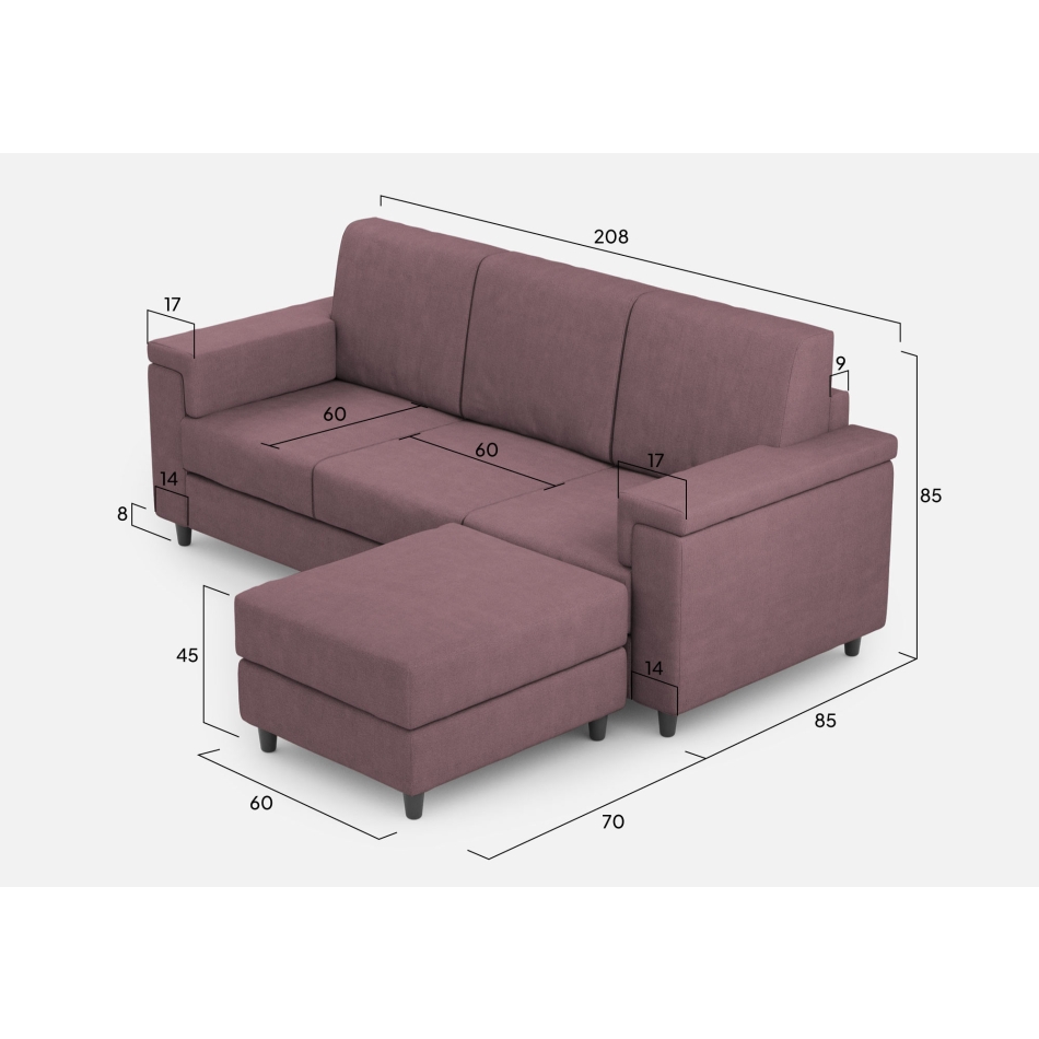 Divano Marrak 3 posti + pouf di Ityhome