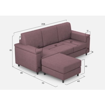 Divano Marrak 3 posti + pouf di Ityhome