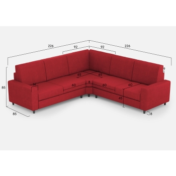 Divano Sakar 2 posti con angolo con divano 2 posti di Ityhome