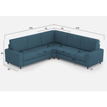 Divano Sakar 2 posti con angolo con divano 2 posti di Ityhome