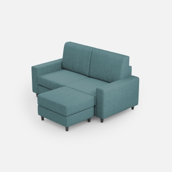 Divano Sakar 2 posti con pouf di Ityhome
