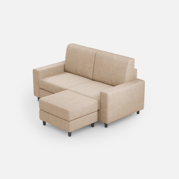 Divano Sakar 2 posti con pouf di Ityhome