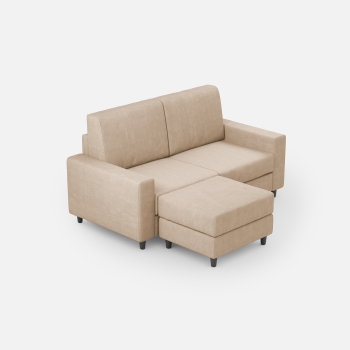 Divano Sakar 2 posti con pouf di Ityhome