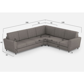 Divano Yasel 3 posti con angolo e divano a 2 posti di Ityhome