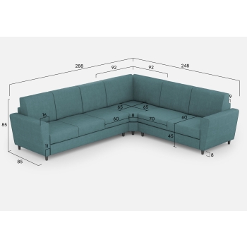 Divano Yasel 3 posti con angolo e divano a 2 posti di Ityhome