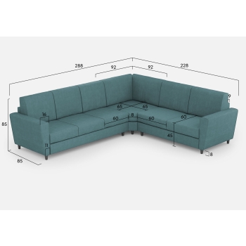 Divano Yasel 3 posti con angolo e divano a 2 posti di Ityhome