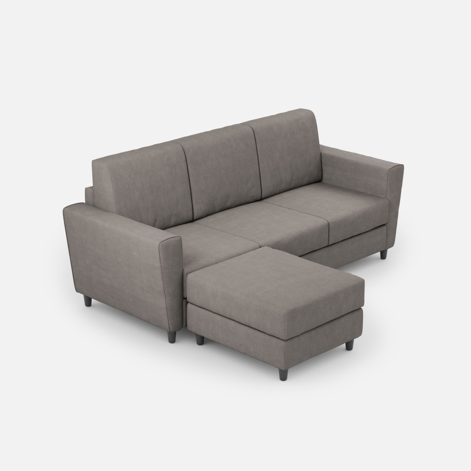 Divano Yasel 3 posti con pouf di Ityhome