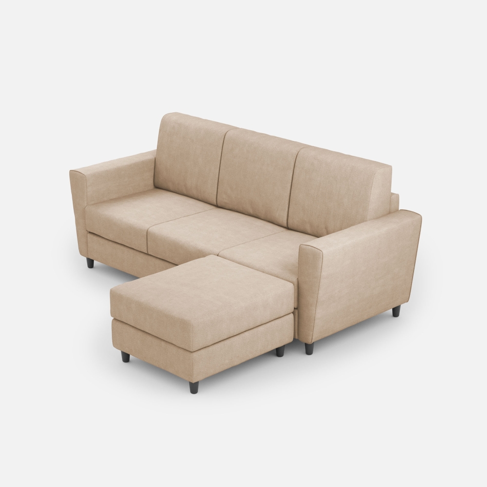 Divano Yasel 3 posti con pouf di Ityhome