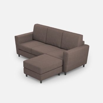 Divano Yasel 3 posti con pouf di Ityhome