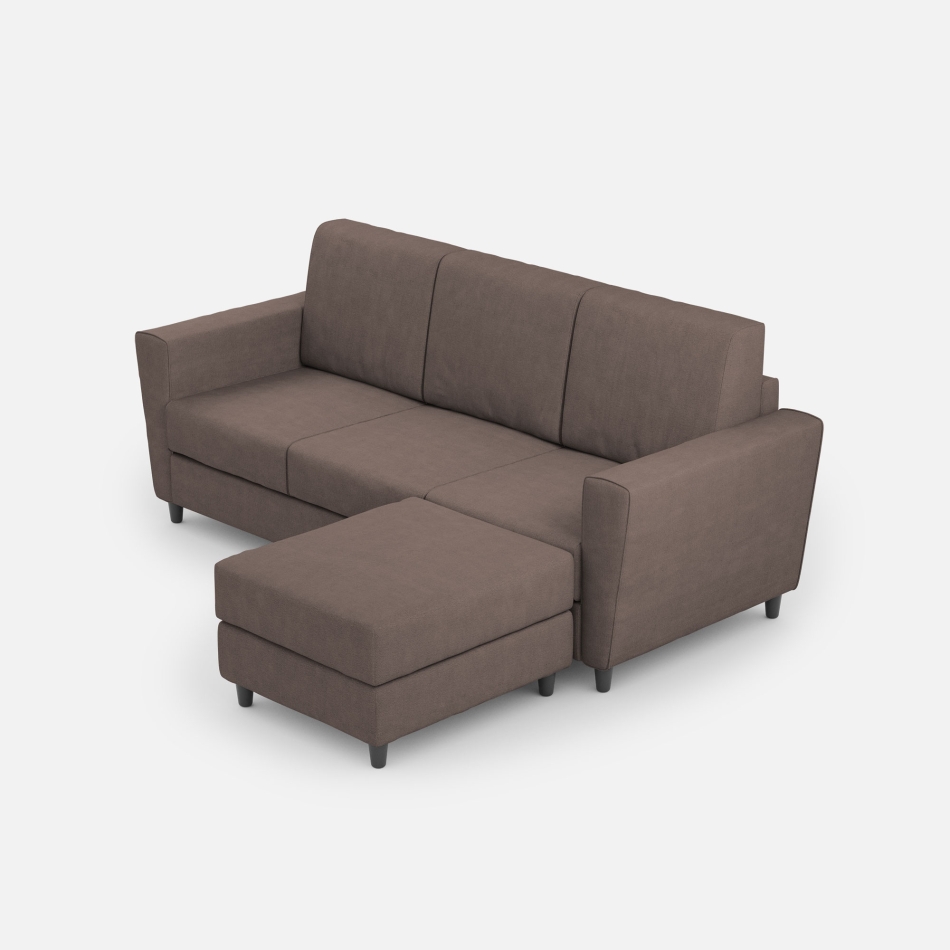 Divano Yasel 3 posti con pouf di Ityhome