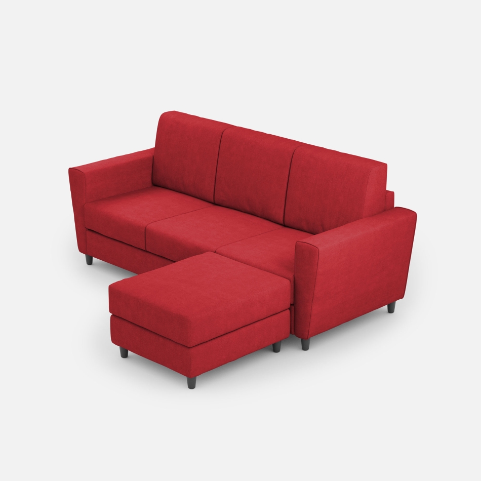 Divano Yasel 3 posti con pouf di Ityhome
