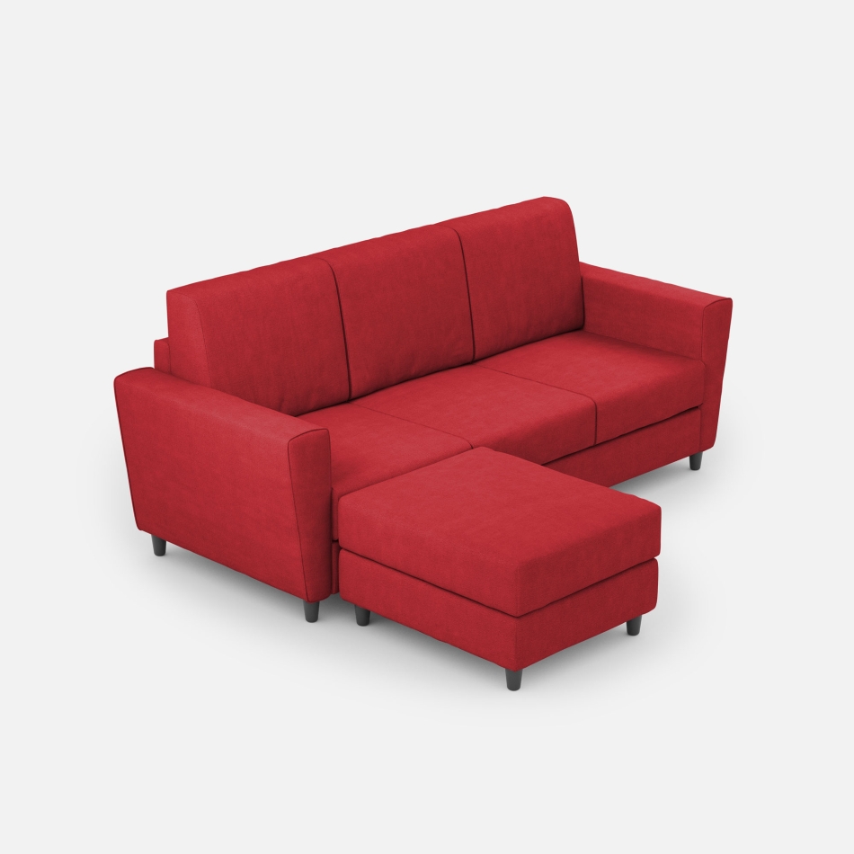 Divano Yasel 3 posti con pouf di Ityhome
