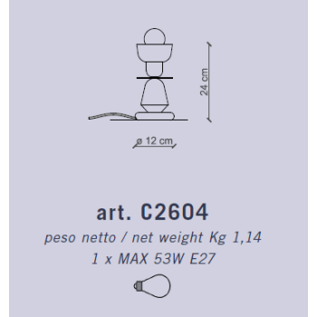 LAMPADA DA TAVOLO BASSO DECO' BERIMBAU C2604