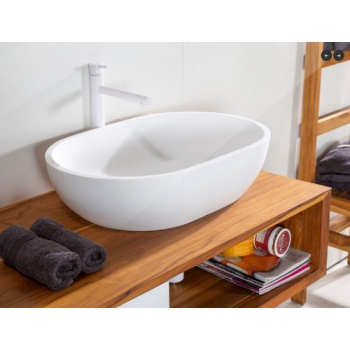 Lavandino da appoggio Pool di Cipì in Istone da appoggio a ciotola