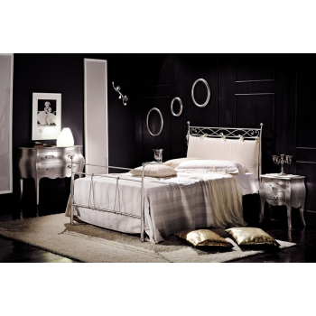 Letto a una piazza e mezza Elizabeth in ferro battuto prodotto artigianalmente