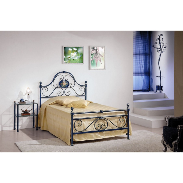 Letto a una piazza e mezza Emmy in ferro battuto prodotto artigianalmente