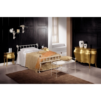 Letto a una piazza e mezza Gondola in ferro battuto prodotto artigianalmente