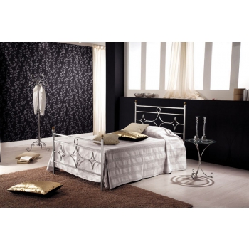 Letto a una piazza e mezza Lumen in ferro battuto prodotto artigianalmente