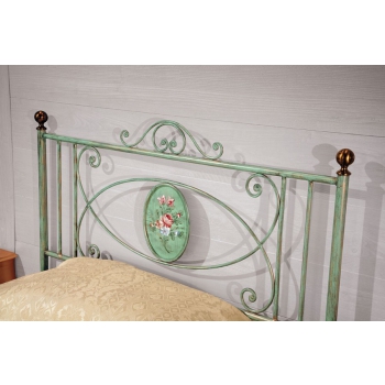 Letto a una piazza e mezza Olimpia in ferro battuto prodotto artigianalmente