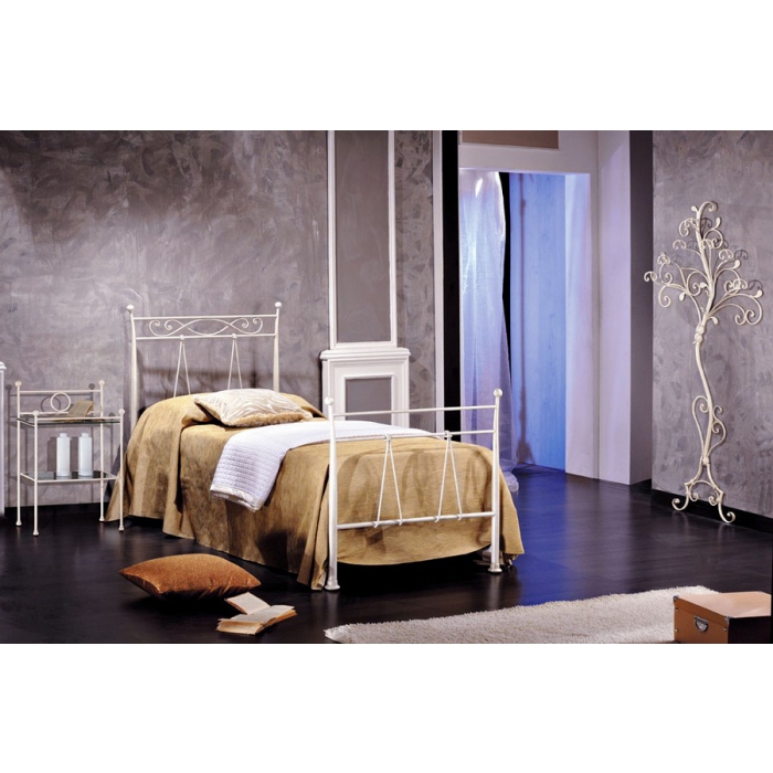 Letto singolo Elizabeth in ferro battuto prodotto artigianalmente