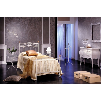Letto singolo Ginger in ferro battuto prodotto artigianalmente