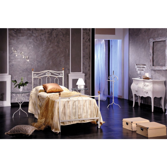Letto singolo Ginger in ferro battuto prodotto artigianalmente