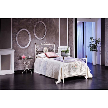 Letto singolo Olimpia in ferro battuto prodotto artigianalmente