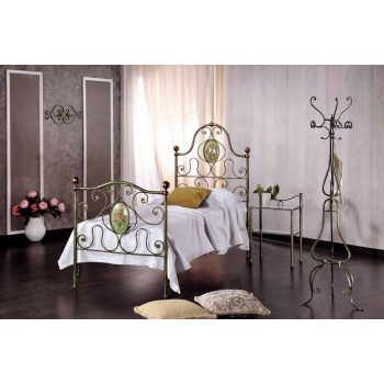 Letto singolo Regina in ferro battuto prodotto artigianalmente