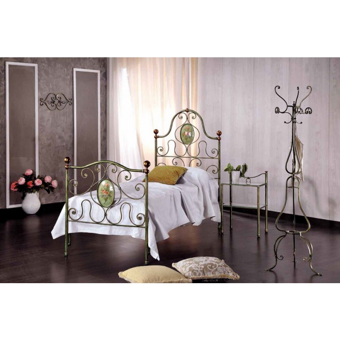 Letto singolo Regina in ferro battuto prodotto artigianalmente