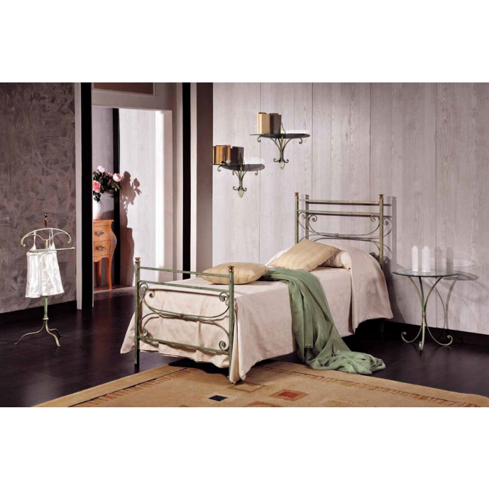 Letto singolo Sole in ferro battuto prodotto artigianalmente