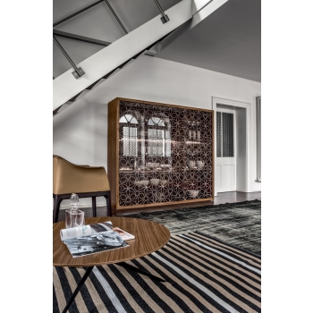 Madia della linea Granada di Tonin Casa elegante in legno e cristallo