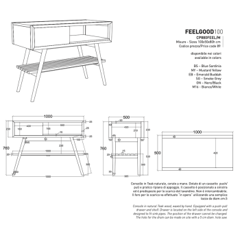 Mobile bagno Consolle Feelgood 100 CP880FEEL/M Cipì