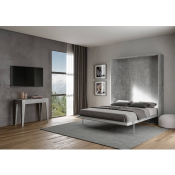 Mod.Kentaro Matrimoniale - Letto matrimoniale a scomparsa 160 verticale Kentaro Cashmere