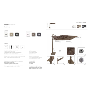 Ombrellone in tessuto Athena della linea Parasol di Talenti da giardino