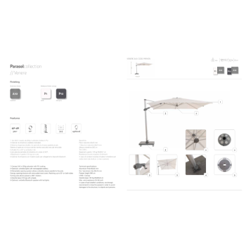 Ombrellone in tessuto Venere della linea Parasol di Talenti da giardino