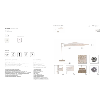 Ombrellone in tessuto Vulcano della linea Parasol di Talenti da giardino