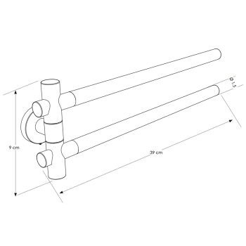 P.asciugamano doppio snodato Ghost Arms CP914JZ di Cipì in plexiglass e metallo cromato