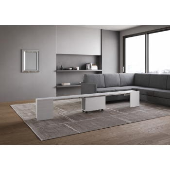 Panca Evolve Inferiore - Panca inferiore allungabile 26x72/300 cm Evolve bianco frassino allunghe interne