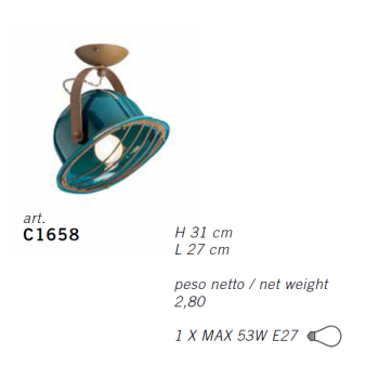 PLAFONIERA RETRO' INDUSTRIAL C1658