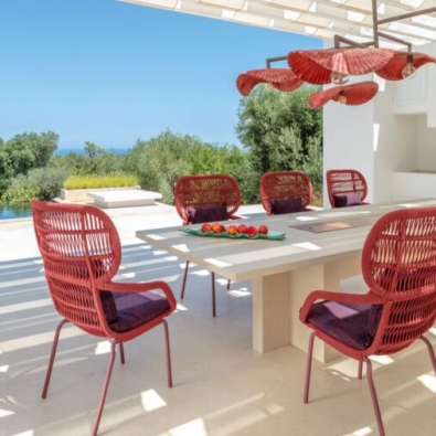 Poltrona da pranzo con schienale alto Panama di Talenti