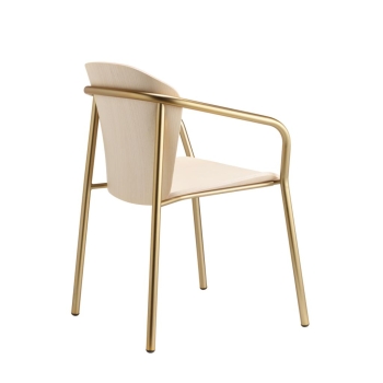 Poltrona Finn Metal Wood con braccioli Scab Design