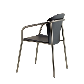 Poltrona Finn Metal Wood con braccioli Scab Design
