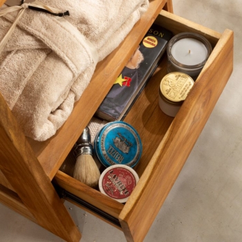 Scala porta tutto con 5 ripiani e cassetto Comoda CP504C in Teak