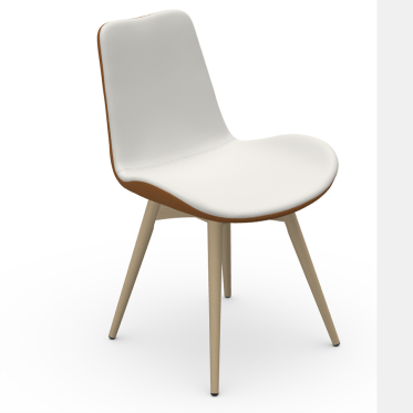 Sedia Dalia S L con base in legno e scocca imbottita di Midj