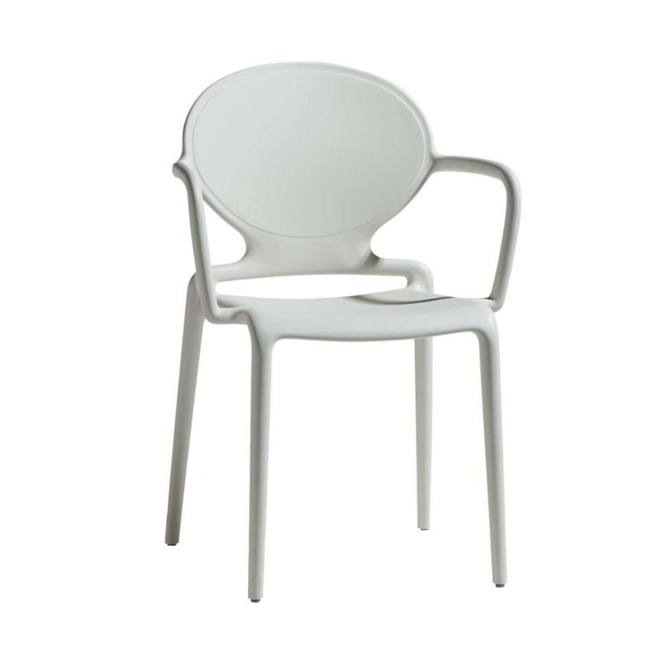 Sedia Gio con braccioli in tecnopolimero impilabile Scab Design