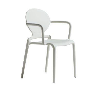 Sedia Gio con braccioli in tecnopolimero impilabile Scab Design