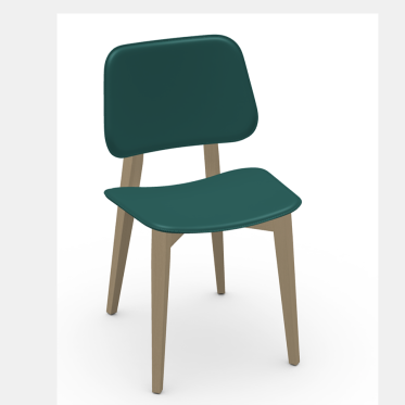 Sedia Joe S L CU in legno e cuoio di Midj