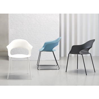 Sedia Lady B con 4 gambe e telaio verniciato Scab design