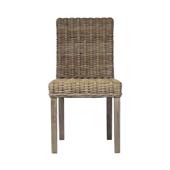 Sedia Lisbona di Greenwood intrecciata in Grey Kubu per esterno